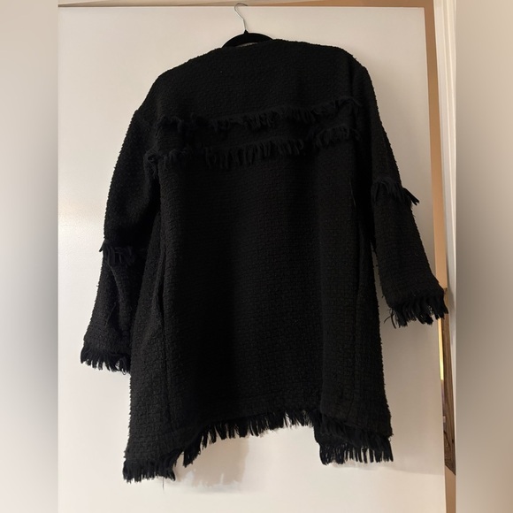 ASOS Textured Black Open Front Jacket - Picture 3 of 4